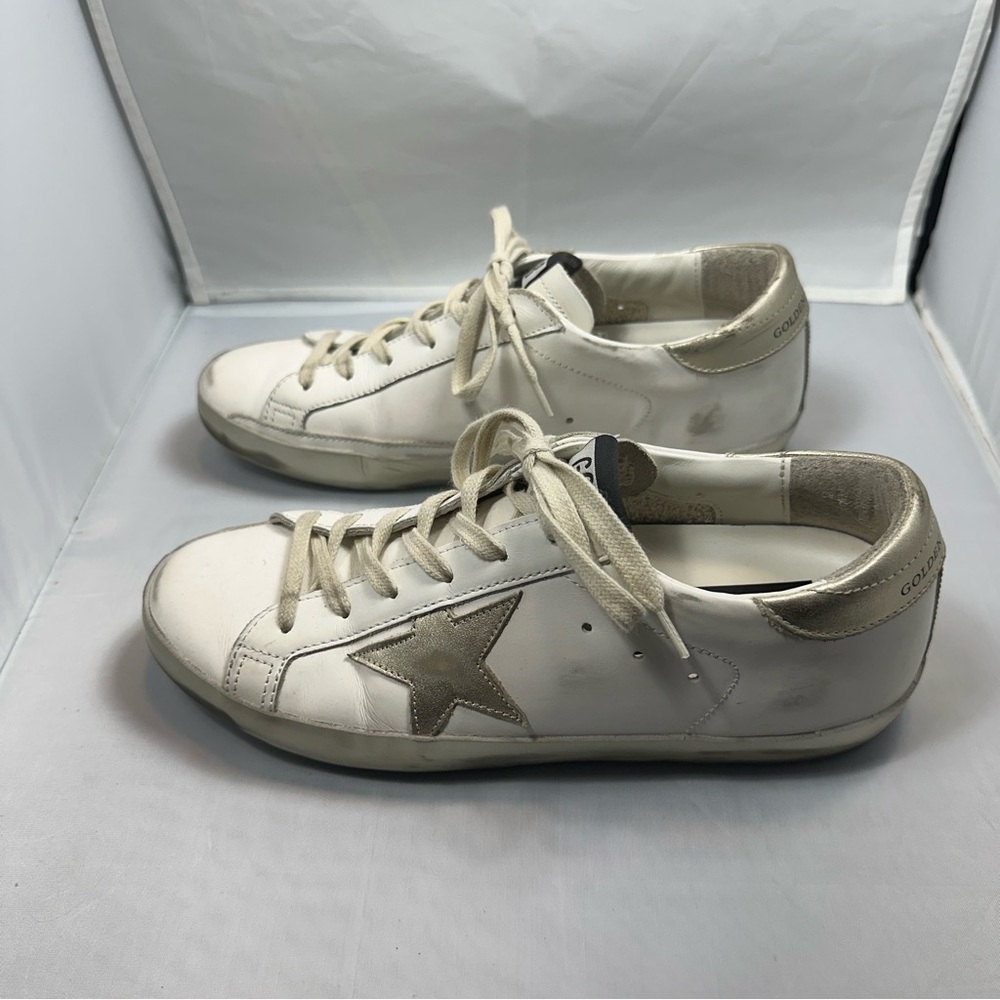 Golden Goose White Sneakers with Gold Star